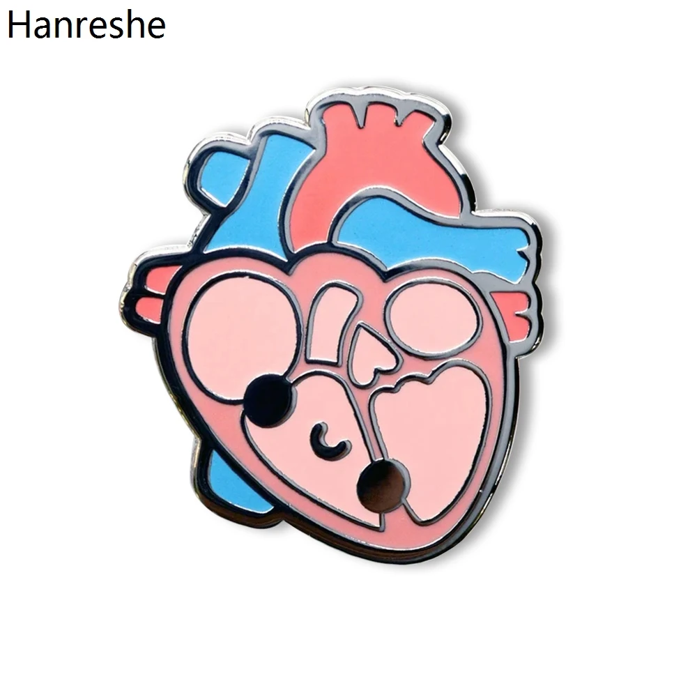 

Hanreshe Cute Anatomy Heart Enamel Brooch Pins Colorful Organ Badges Cardiology Medical Biology Jewelry for Doctors and Nurses