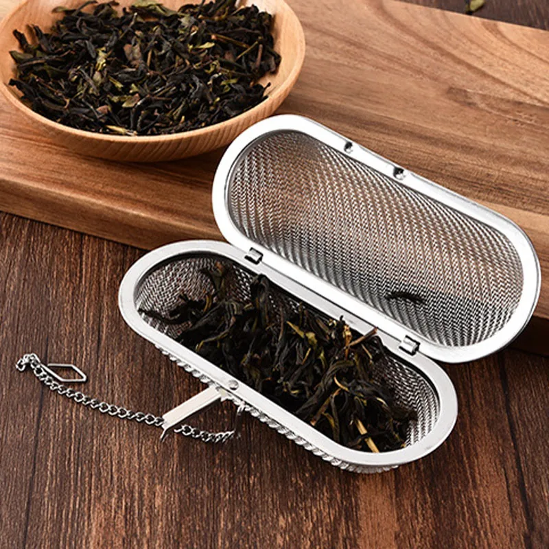 

Reusable Tea Infuser Locking Spice Mesh Tea Filter Infuser Stainless Steel Spice Loose Tea Leaf Herbal Tool Kitchen Accessories