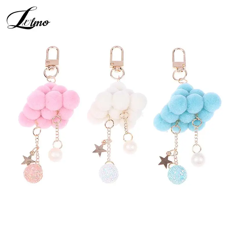 

Cute Plush Clouds Smart Phone Strap Lanyards For AirPods 1 2 3 Pro For Samsung Galaxy Buds Case Keys Chain Phone Bags Charms