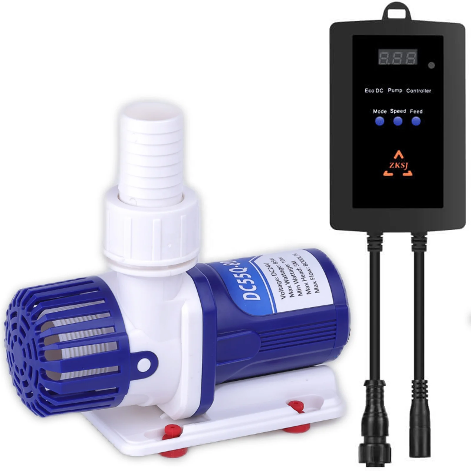 ZKSJ 24 В 100 Вт 12000 л/ч аквариумный погружной водяной насос для рыбного пруда рокарий