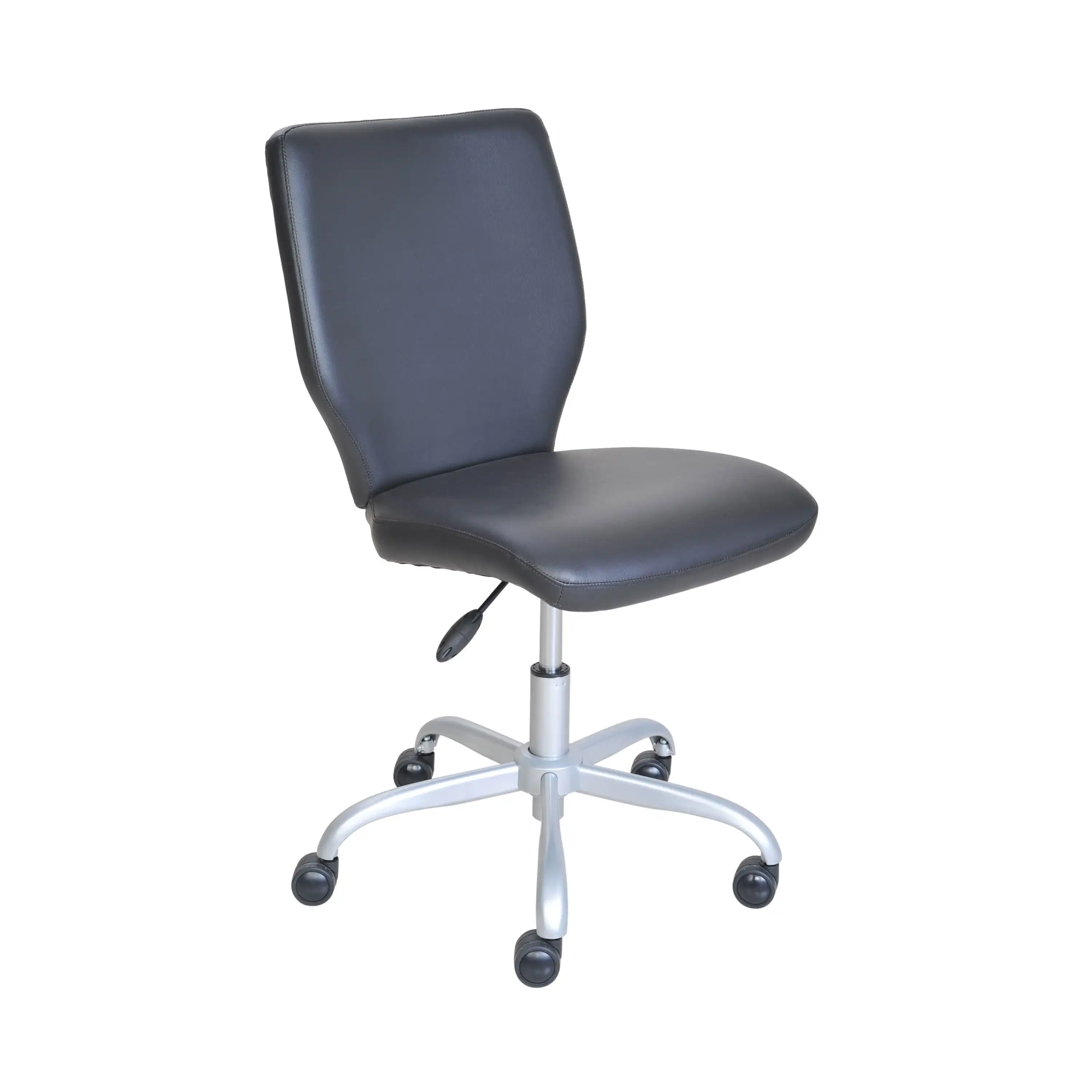 

NONE Mid-Back Office Chair with Matching Color Casters, Gray Faux Leather