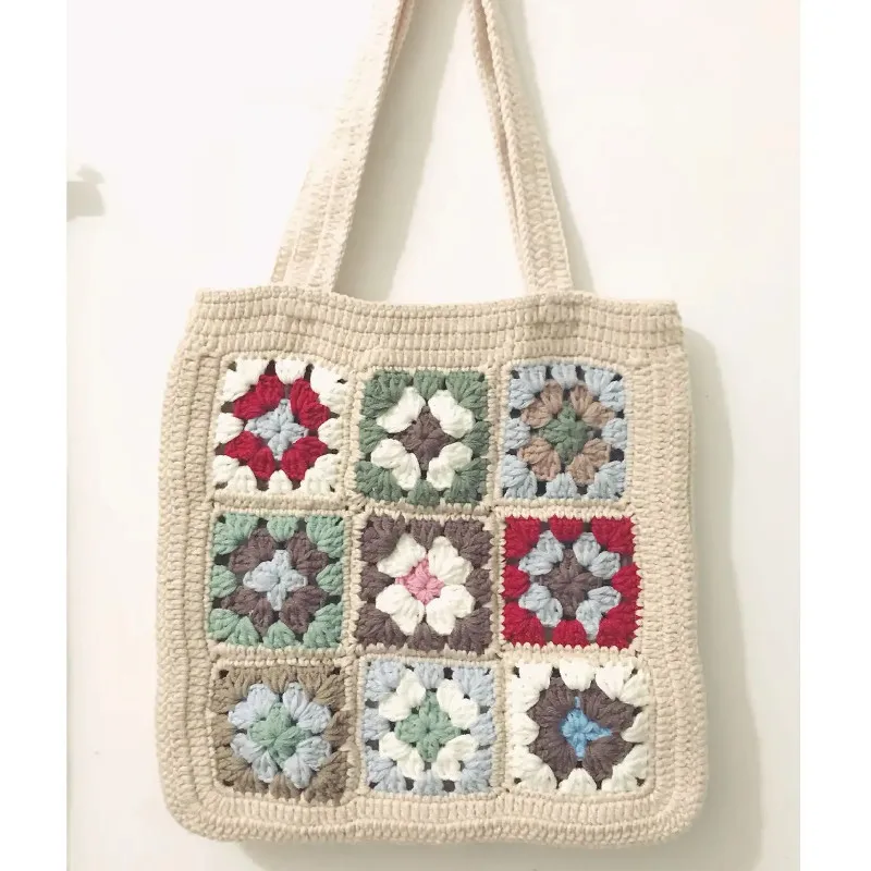 Handmade crochet, beautiful and generous shoulder bag, handbag with lining, large capacity backpack, exquisite and practical