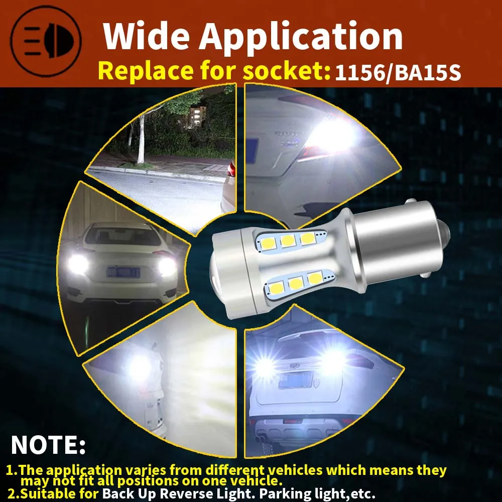 Фото 2 шт. P21W 1156 BA15S Светодиодный фонарь заднего хода Canbus Auto R10W 7506 5008 R5W Задняя резервная лампа Автомобильный диод Дневные ходовые огни DC 12 В S25 №4