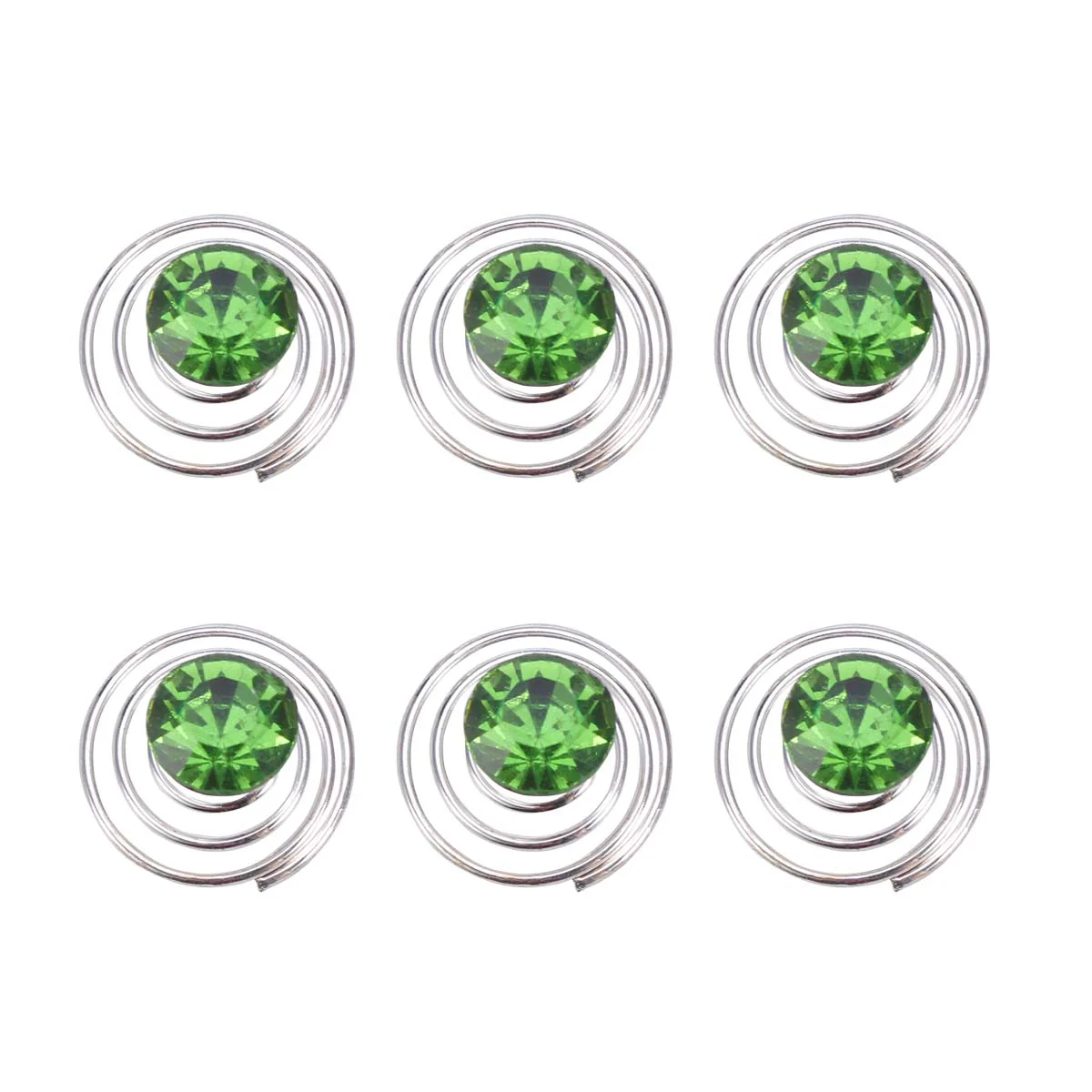 

12 Pcs Metal Spiral Hairpins Rhinestone Women Accessories Clips Coils Jewelry Spirals Decorative Gems