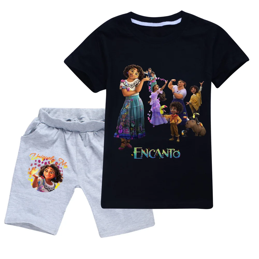 

Disney Spring/Summer 2022 Kids Encanto Shorts 2-Pack Cotton Soft Fashion Cartoon Print T-Shirt Boys Girls 2-16Y