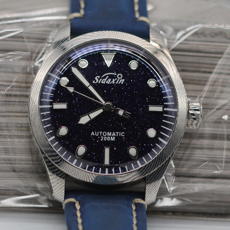 SIDAXIN Мужские автоматические часы 40 мм Механические наручные Дамасская сталь