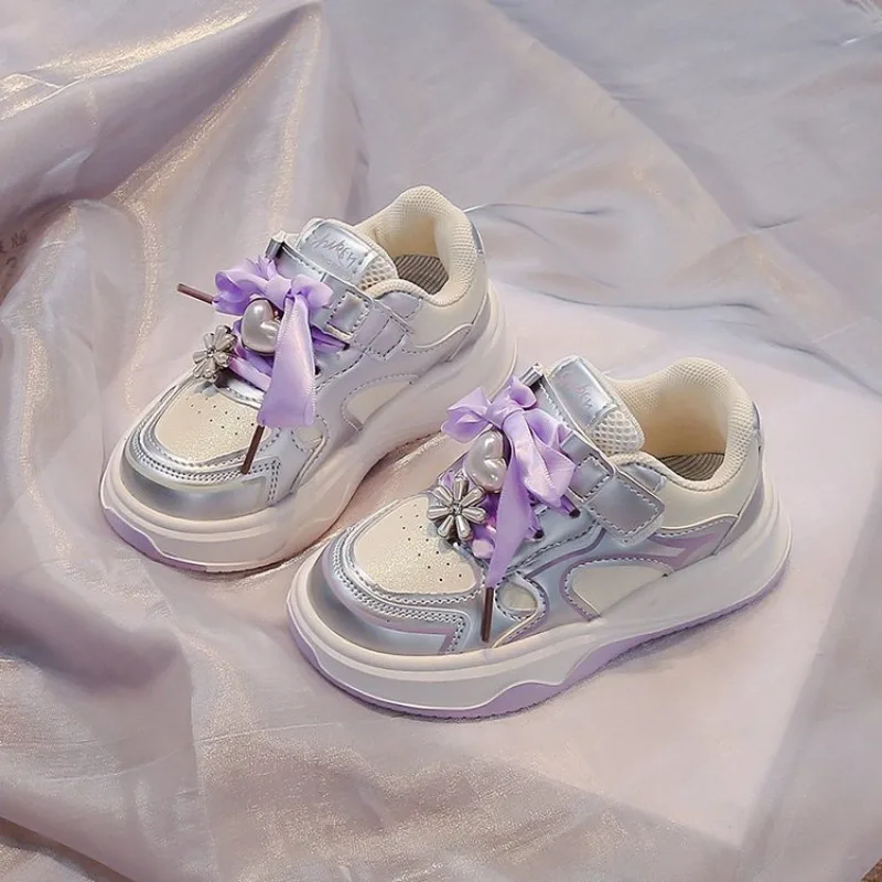 Кроссовки детские для девочек повседневная обувь милые спортивные носки бега с