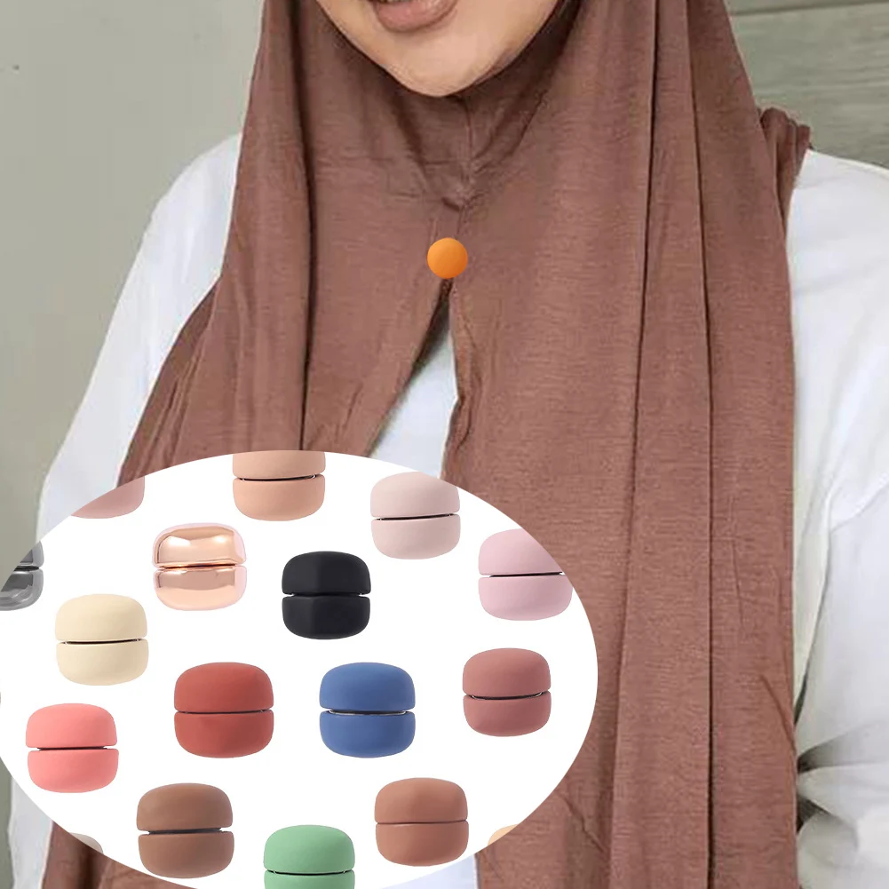 

1PCS Strong Metal Plating Magnetic Hijab Clip Safe Hijab Brooch Luxury Accessory No Hole Pins Brooch Magnet for Muslim Scarf
