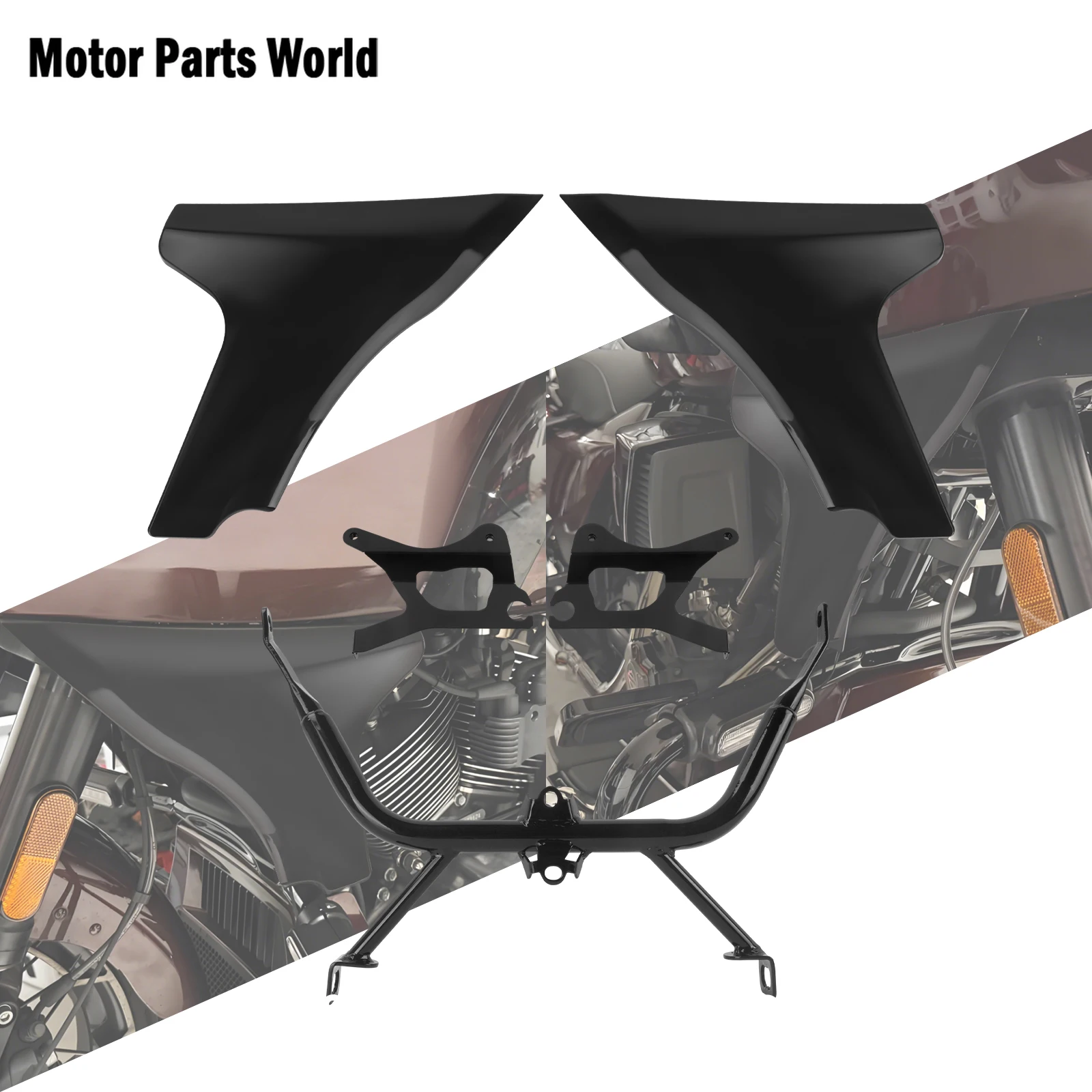 Фото Комплект боковых накладок-спойлеров для мотоциклов Harley Touring, обновление 2024-2025 Road Glide ST FLTRXSTSE №1