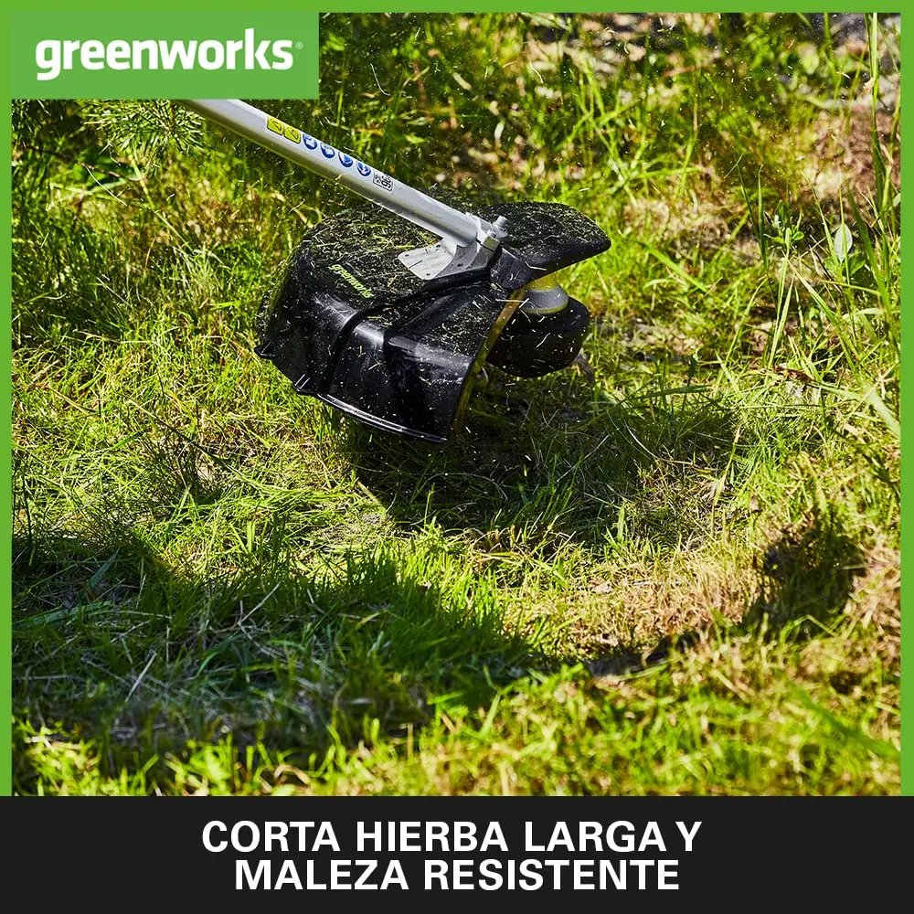 Фото Аккумуляторный кусторез Greenworks 40 В, бесщеточный двигатель, жгут проводов, регулируемая высота, ширина резания 40 см, нейлоновая резьба 2 мм №5