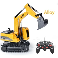 alloy rc truck 2 4g 6ch wireless remote control excavator bulldozer engineering construction toys vehicle hobbies for children