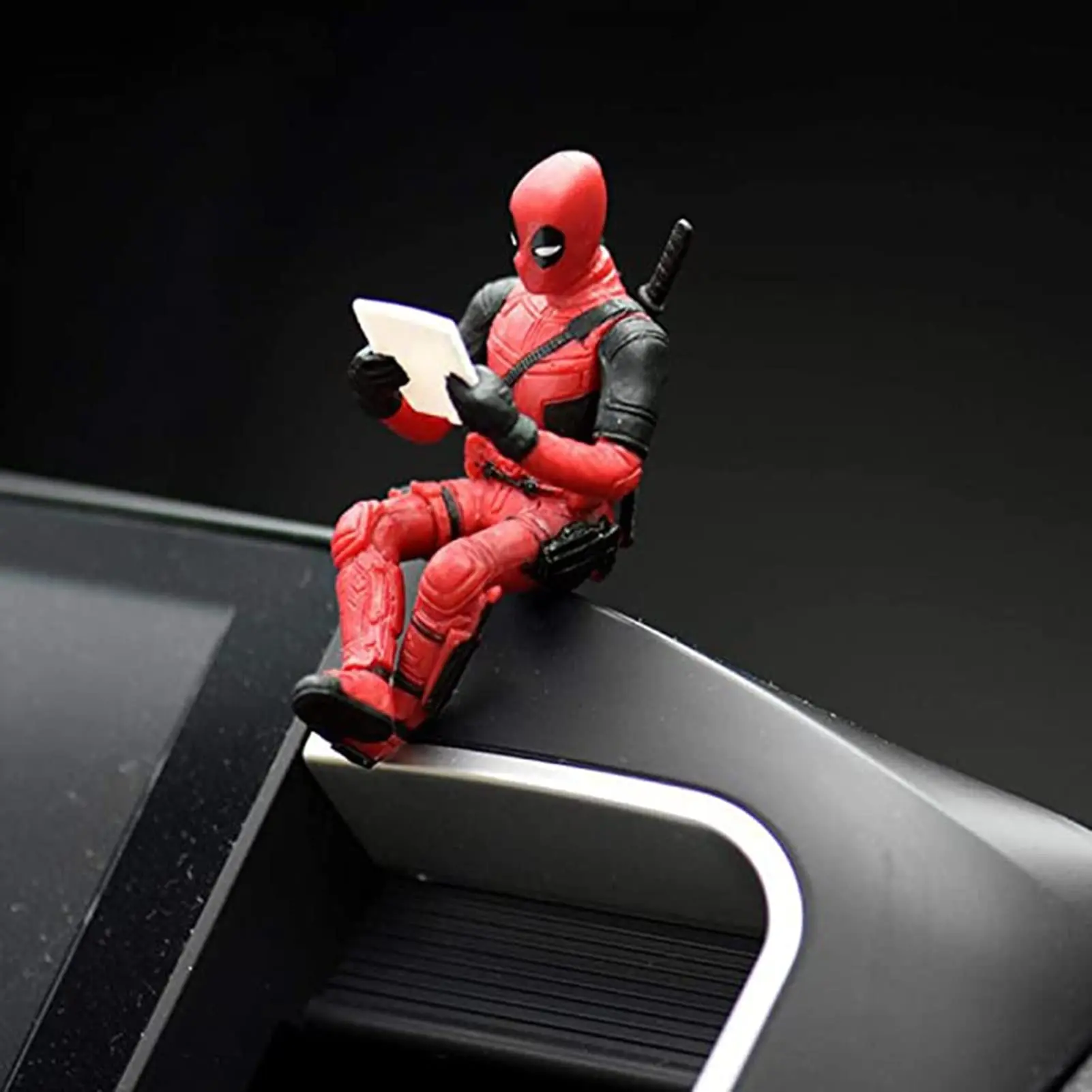 

Car Ornaments Deadpool Personality Car Ornament Action Figure Sitting Model Lying Model Anime Mini Doll Car Decoration