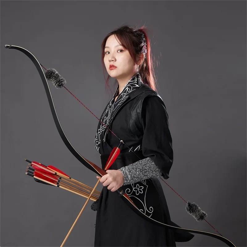 

Archery Hunting Recurve Bow 20-50lbs Shooting Outdoor Sport Practice Handmade Traditional Longbow Wooden Tips Epoxy Resin Limbs