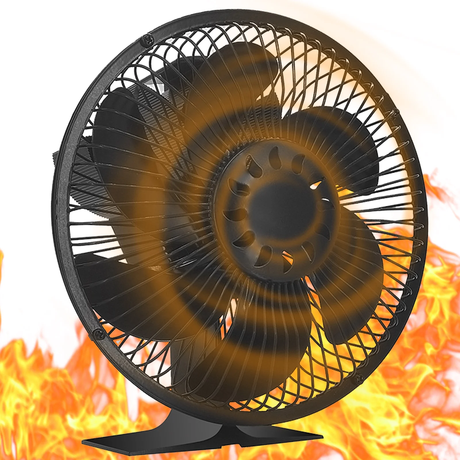 

Fireplace Fan 6-Blade High Efficiency Fireplace Fan With Cover Heat Powered Wood Stove Fan For Pellet Log Wood Burning Stoves