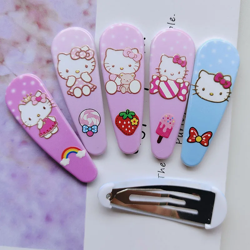 

5 шт. Kawaii Sanrio BB зажим Hello Kitty мультфильм девушка заколка челка зажим милые праздничные подарки украшение для волос подарок на день рождения