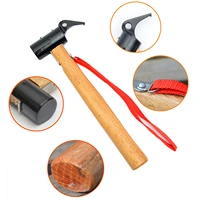 hammer steel head wooden handle nail puller for outdoor tent peg carpentry masonry building hammer nail stake extractor puller