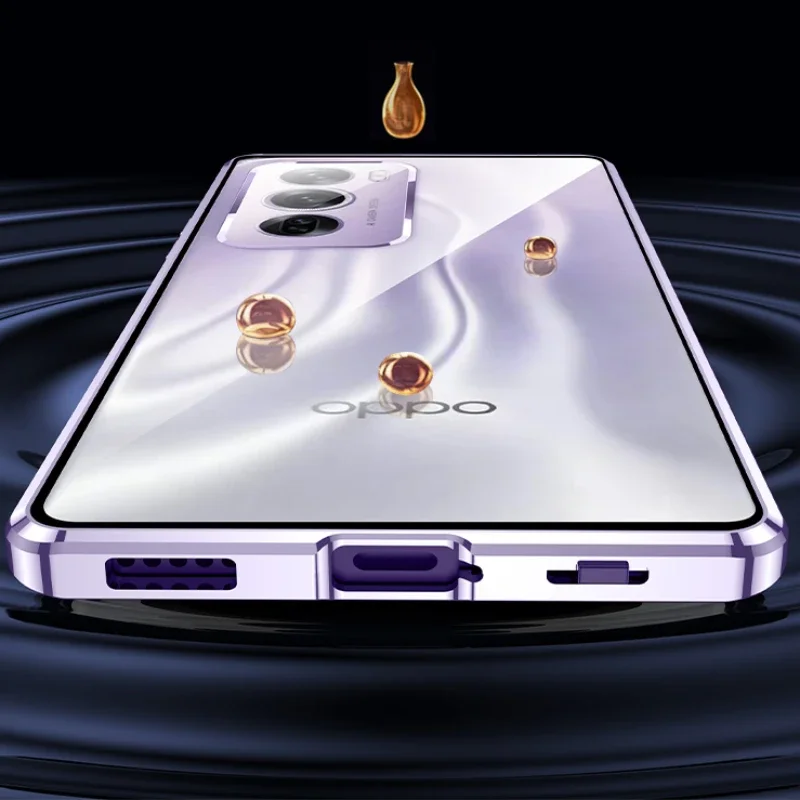 360 ° полная защита Магнитная фотосессия для OPPO Reno12 Pro Чехол двухсторонняя крышка