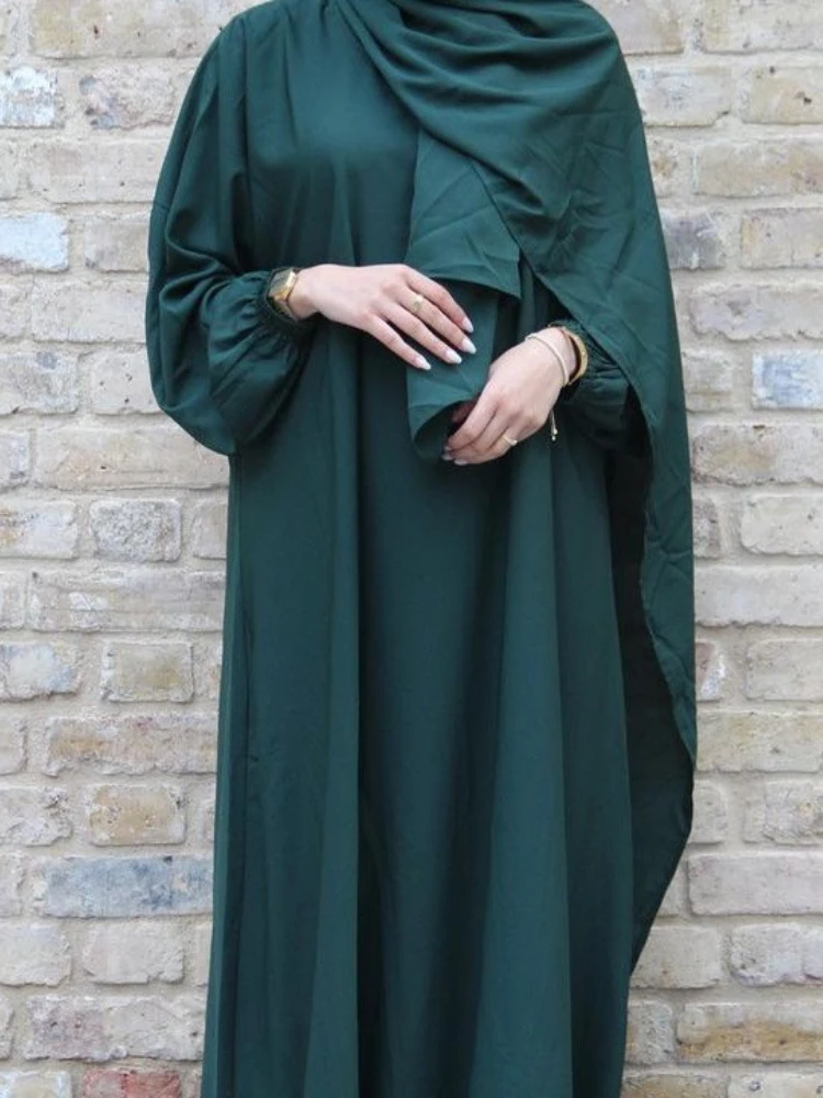 

14 Colors Ramadan Eid Abaya Dress Femme 2023 Dubai for Women Simple Plain Hoody Abaya Islamic Abaya with Hijab Connected Set