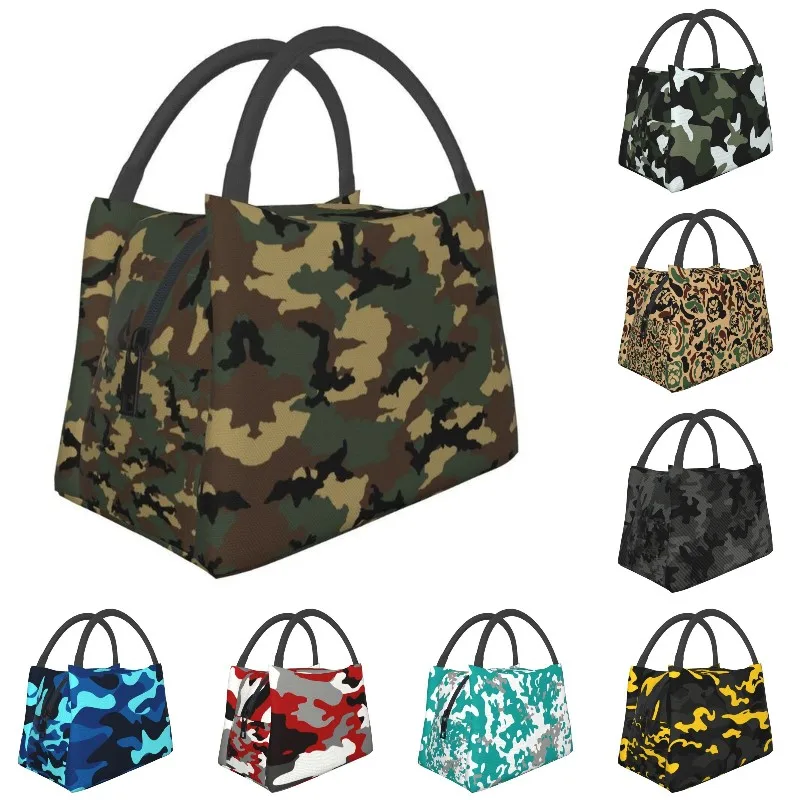 

Оригинальная камуфляжная изолированная сумка для обеда для работы и офиса, военный Камуфляжный водонепроницаемый термоохладитель Bento Box дл...