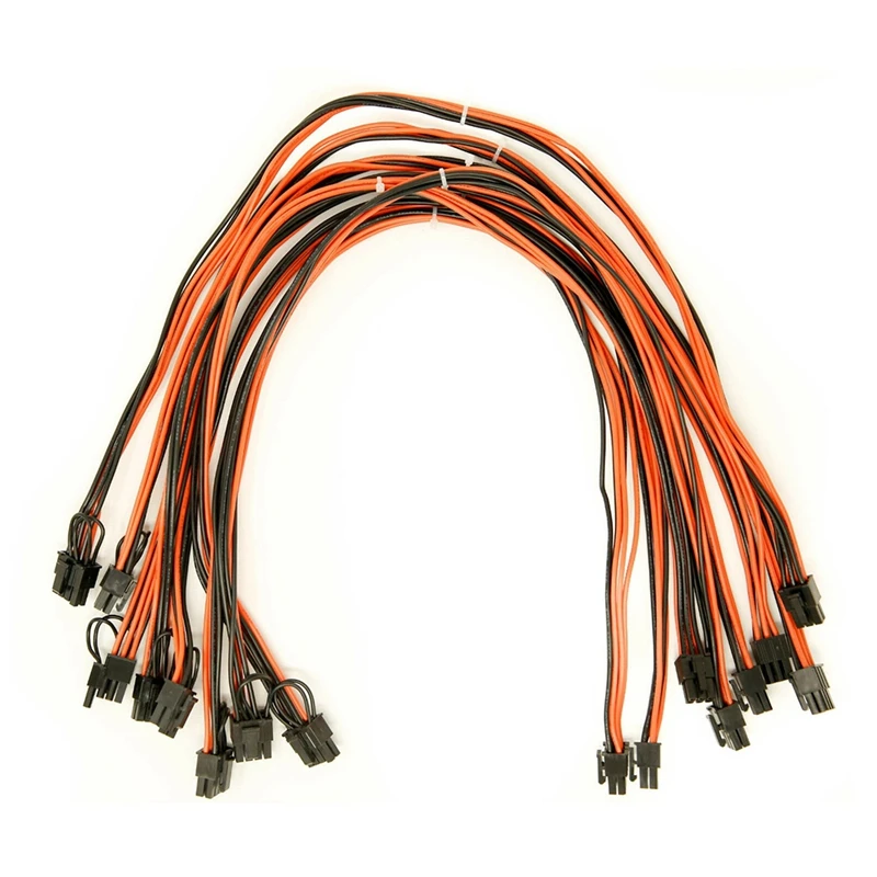 

8 шт., 6-контактный PCI-6 + 2-контактный PCI-кабель, 6-контактный PCI-E-8-контактный (6 + 2) кабель PCI-E, длина 23,6 дюйма, 18 AWG
