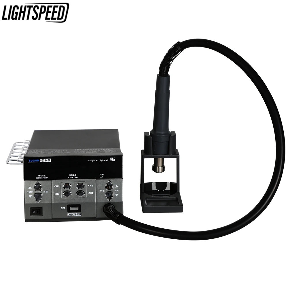 

SUGON 8620DX 1000W Hot Air Rework Station Microcomputer Temperature Control BGA Rework Station Curved Nozzle Welding Repair