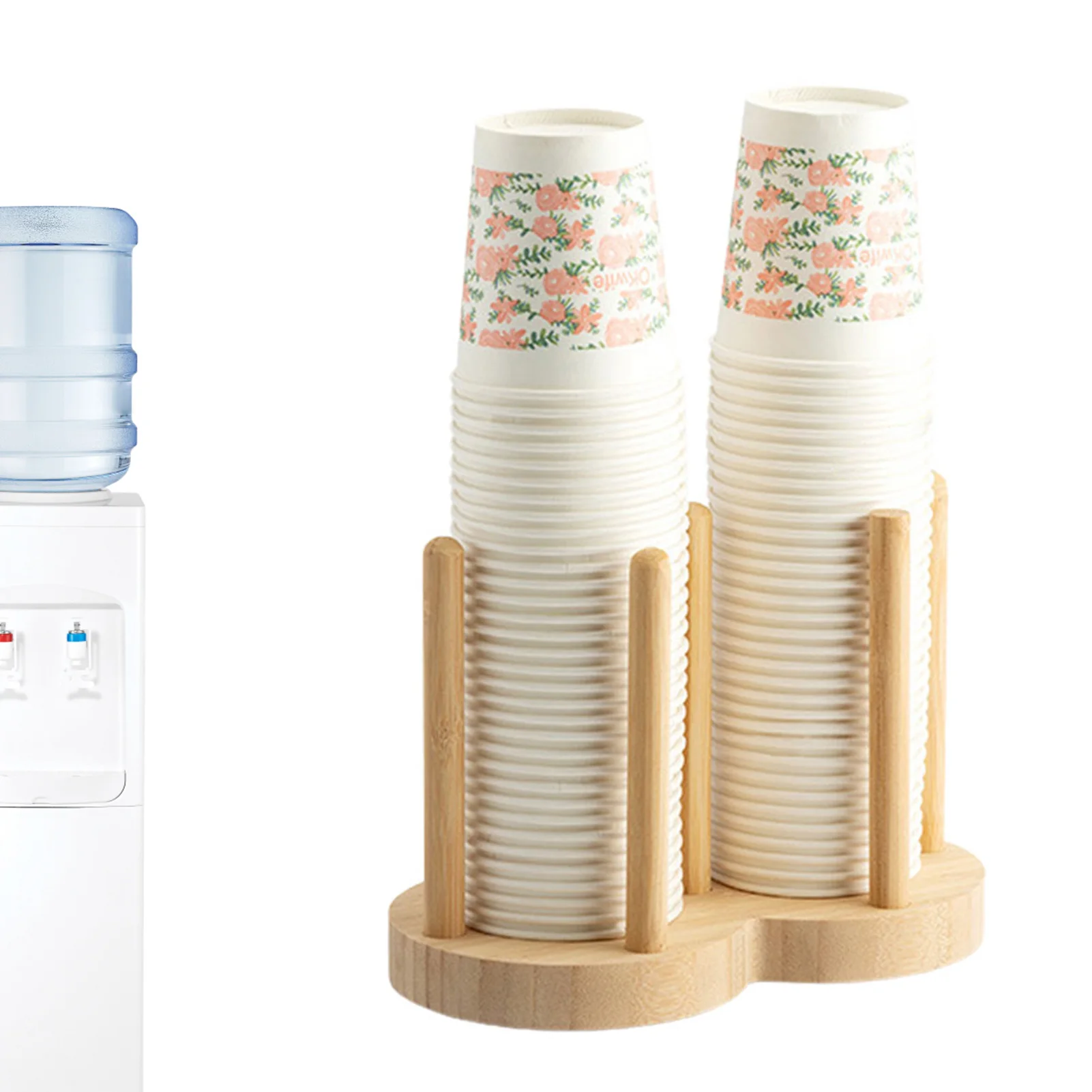 

Одноразовый держатель для чашек с отделением из бамбука, диспенсер для чашек в ванную комнату, многосекционный бамбуковый держатель для бу...