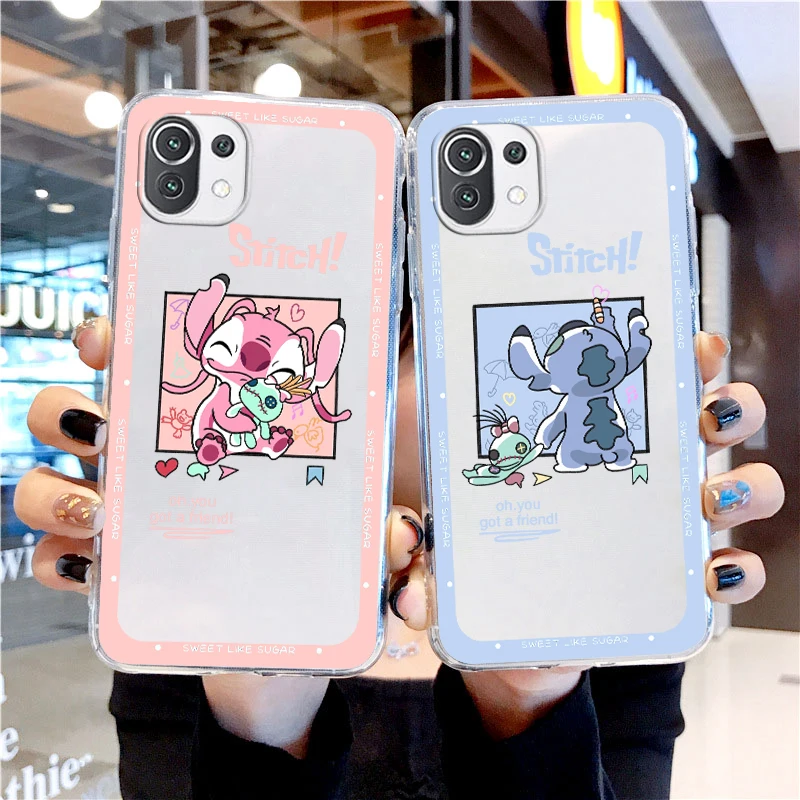 

Disney Stitch Cute Transparent Phone Case For Xiaomi Mi 13 Lite 12T 12S 12X 12 11 11T 11i 10T 10 9 Pro Ultra 5G Cover Capa Shell