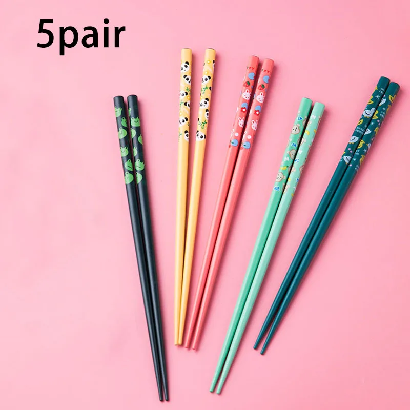 

Японские Палочки для суши 5 пар, Нескользящие пищевые палочки, многоразовые китайские палочки для еды, посуда, подарок, кухонные инструменты