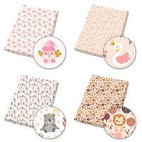 14545cm polyester cotton fabric cartoon cute bear lion print cloth home textile garment sewing material fabrics by the meter