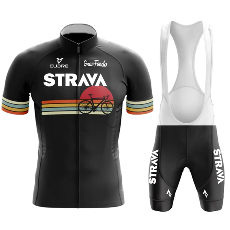 

Комплект для велоспорта STRAVA мужской, Джерси, шорты, рукав, Униформа, дышащая быстросохнущая велосипедная одежда