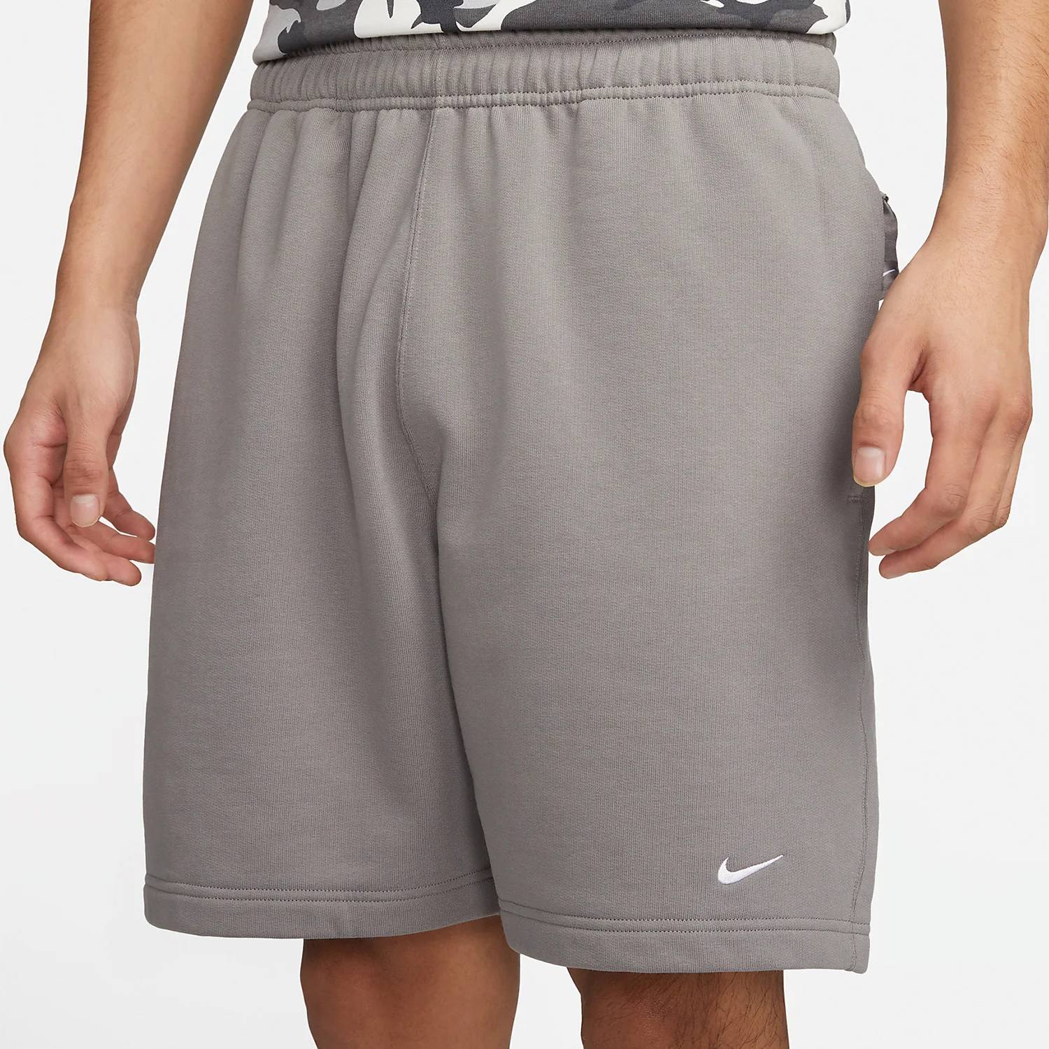 Фото Оригинальные мужские спортивные шорты Nike Solo Swoosh с французскими петлями DX0818-029 №2