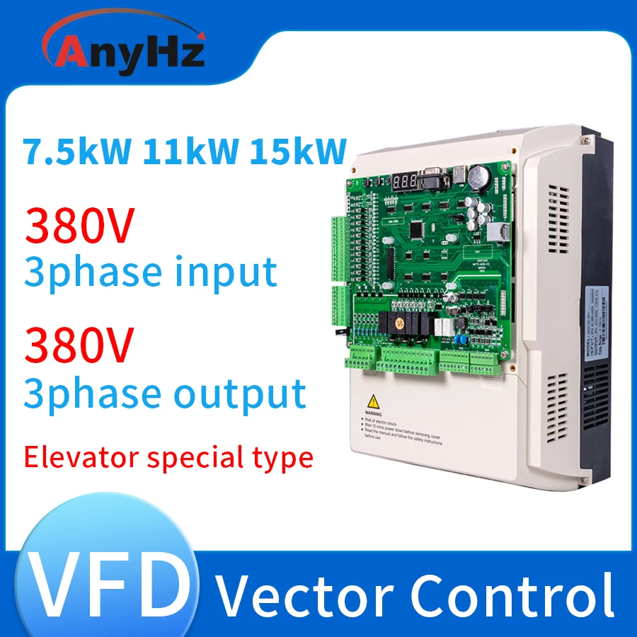 

Variable Frequency Converter VFD Invert 380V 3-Phase Input 7.5kW,11kW,15kW Vector Inverters for Integrated Elevator Controller