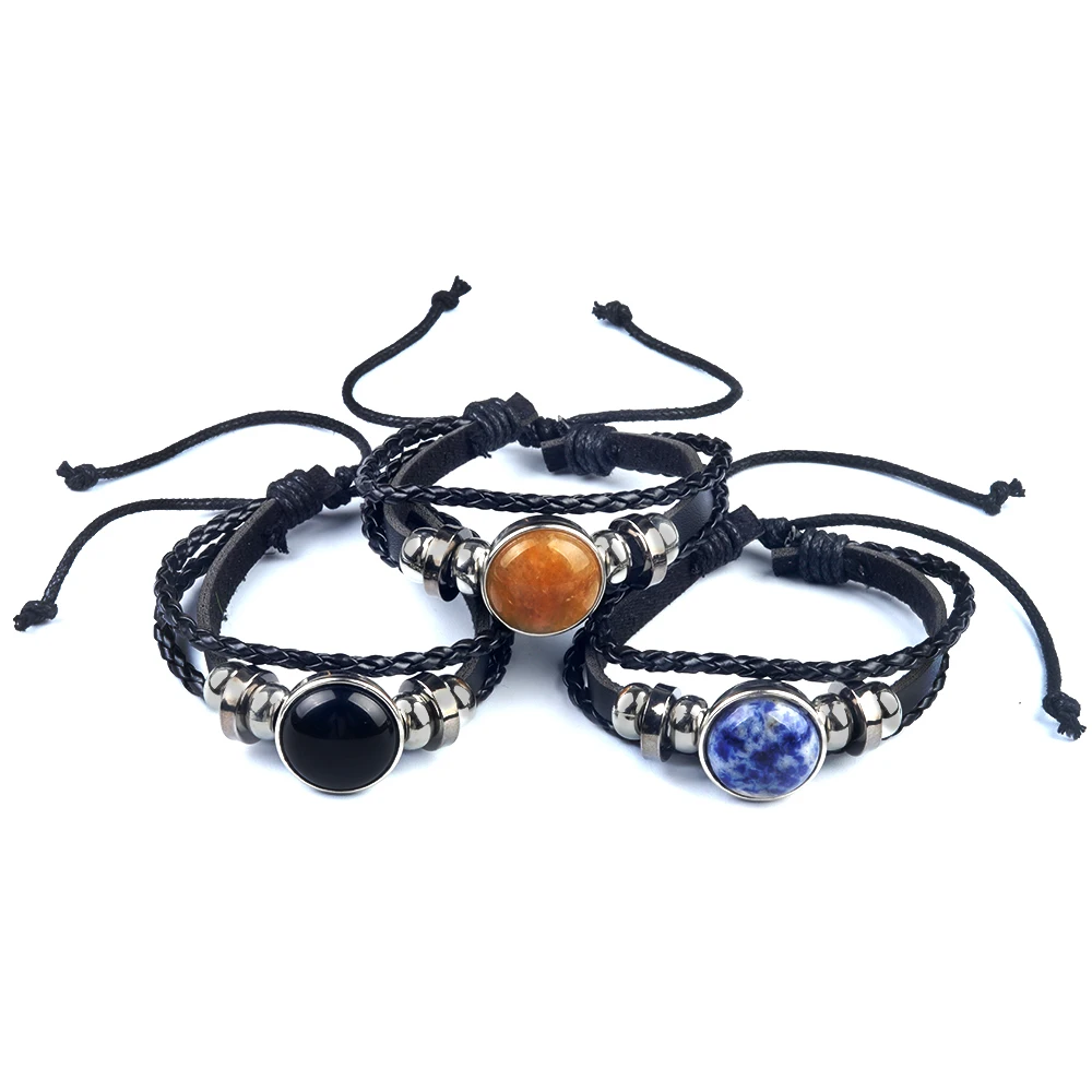 Двухслойные браслеты унисекс из натурального камня Ameixst Tigers Eye очаровательные