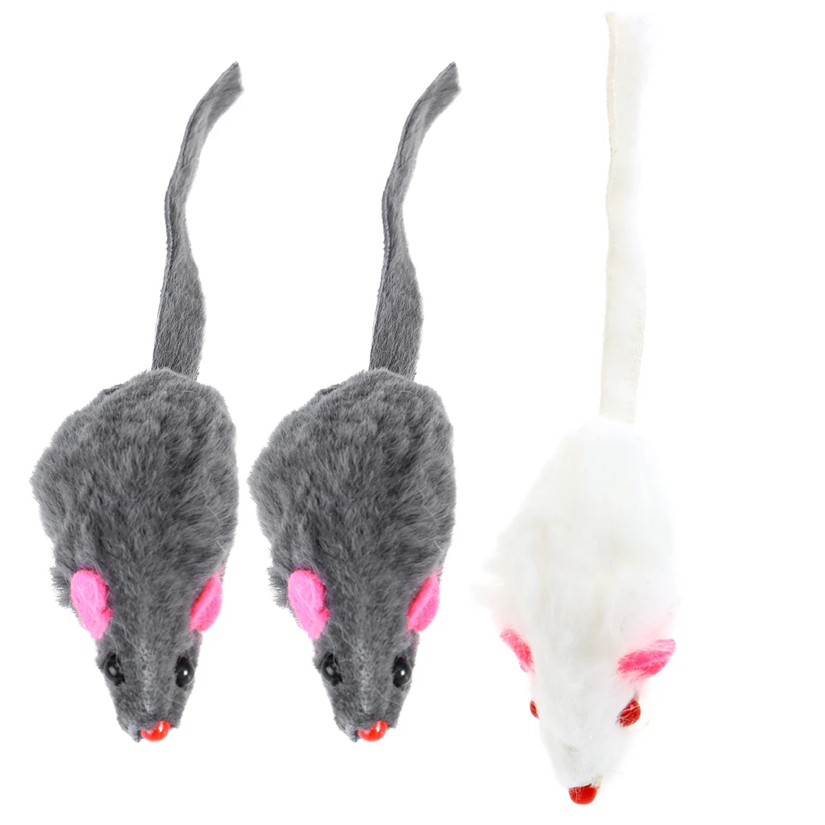 

Cat Toys Mouse Interactiveindoor Cats Toy Mice Fur Fake Plush Teaser Squeaky Pet