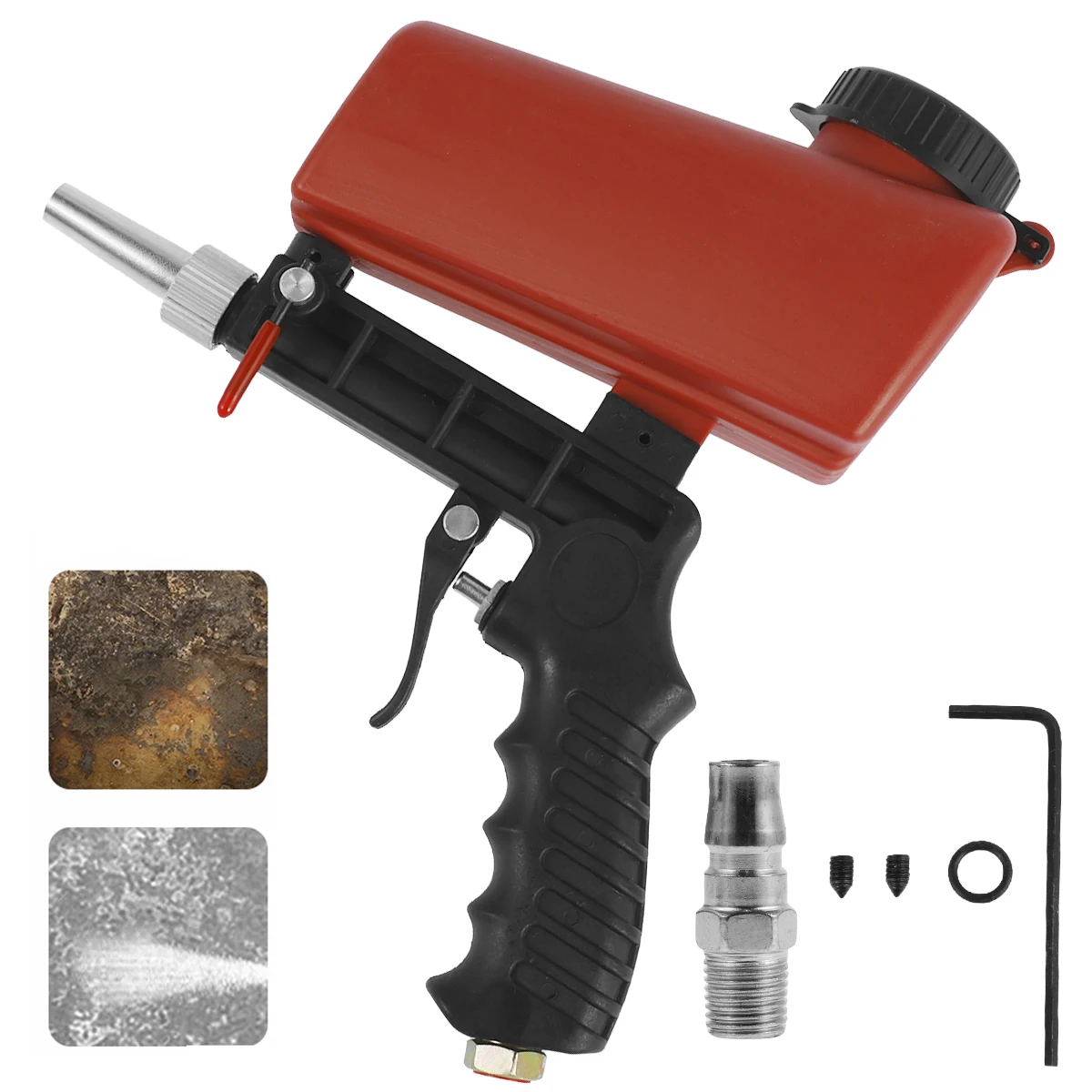 Adjustable Sandblasting Gun 90psi Portable Sand Blaster Sand Blasting Machine Gravity Small Handheld Pneumatic Blasting Gun