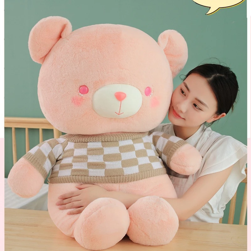 

35-70cm New Kawaii Dressing Bear Plush Doll Toy Cute Soft Cartoon stuffed animal hug bear Girlfriend Kid Birthday Gifts Pillow