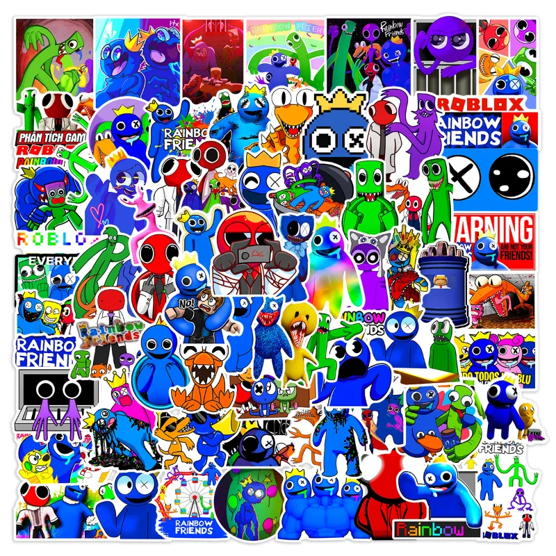 

100pcs Rainbow Friends Graffiti Stickers Computer Waterproof Refrigerator Luggage Water Cup Kids Toys Stickers Christmas Gifts