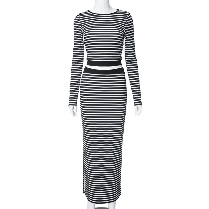 Женский комплект из 2 предметов SKMY Осенний Повседневный укороченный топ в