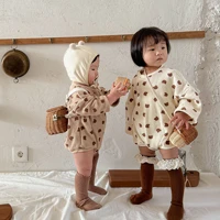 2022 new baby boys long sleeve cartoon bodysuit outfits infant toddler girls bear print loose clothes fashion jumpsuit 0 24m