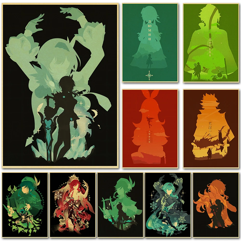 Постеры Genshin Impact Ganyu Hutao snapseed