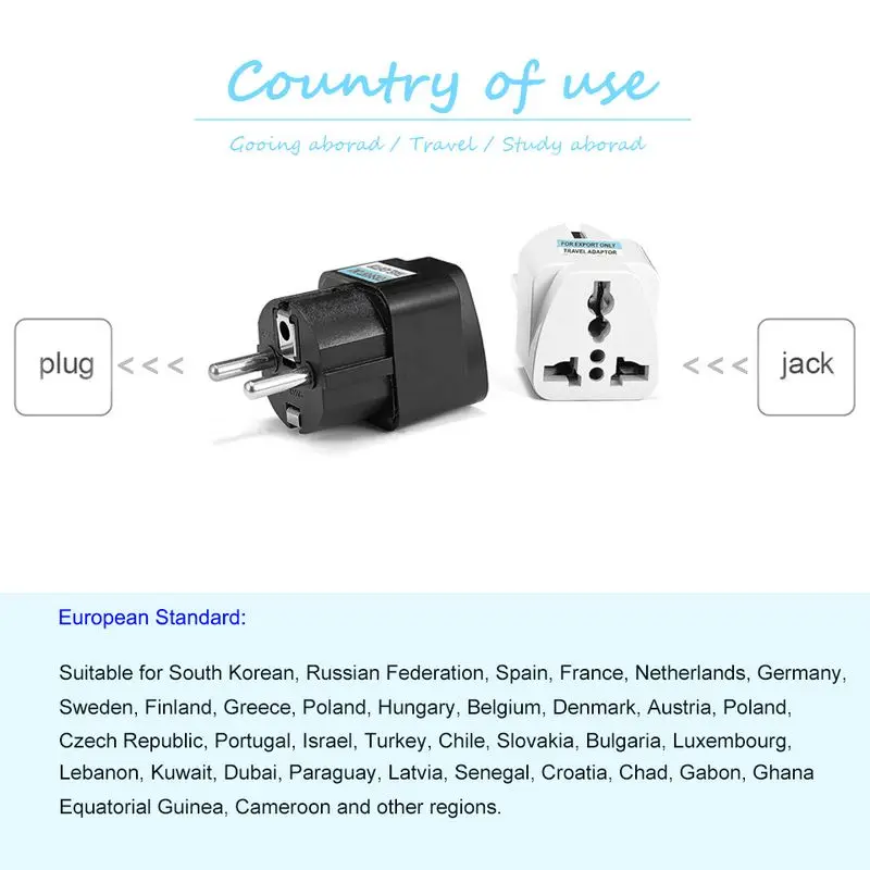 1pcs 4.8mm EU Electrical Socket Plug US UK AU To EU KR Travel Adapter Universal EU Adapter International Converter Power Socket images - 6