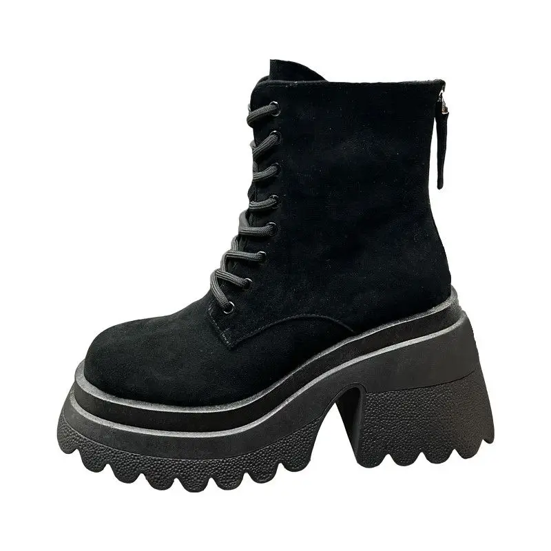 Women's Martin Boots Velvet Short Boots Fashion Beige Thick with Female Boots 2022 Autumn and Winter New