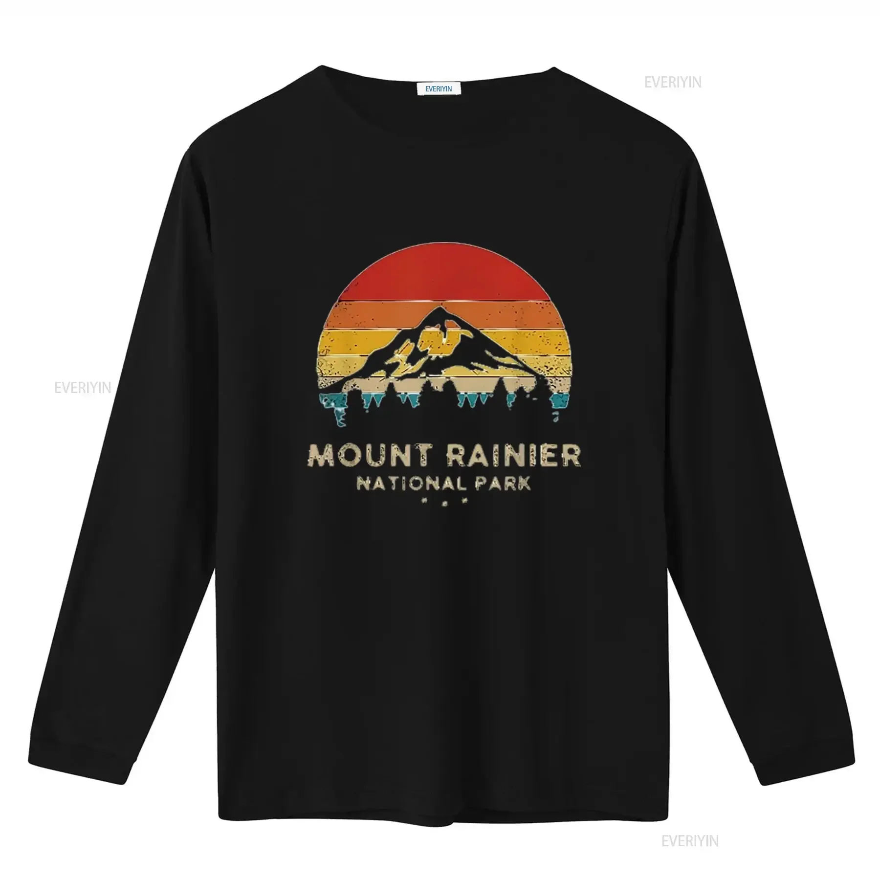 Фото Мужская футболка Mount Rainier National Park в стиле ретро, белая винтажная стираная дышащая модельерская одежда, удобная №3