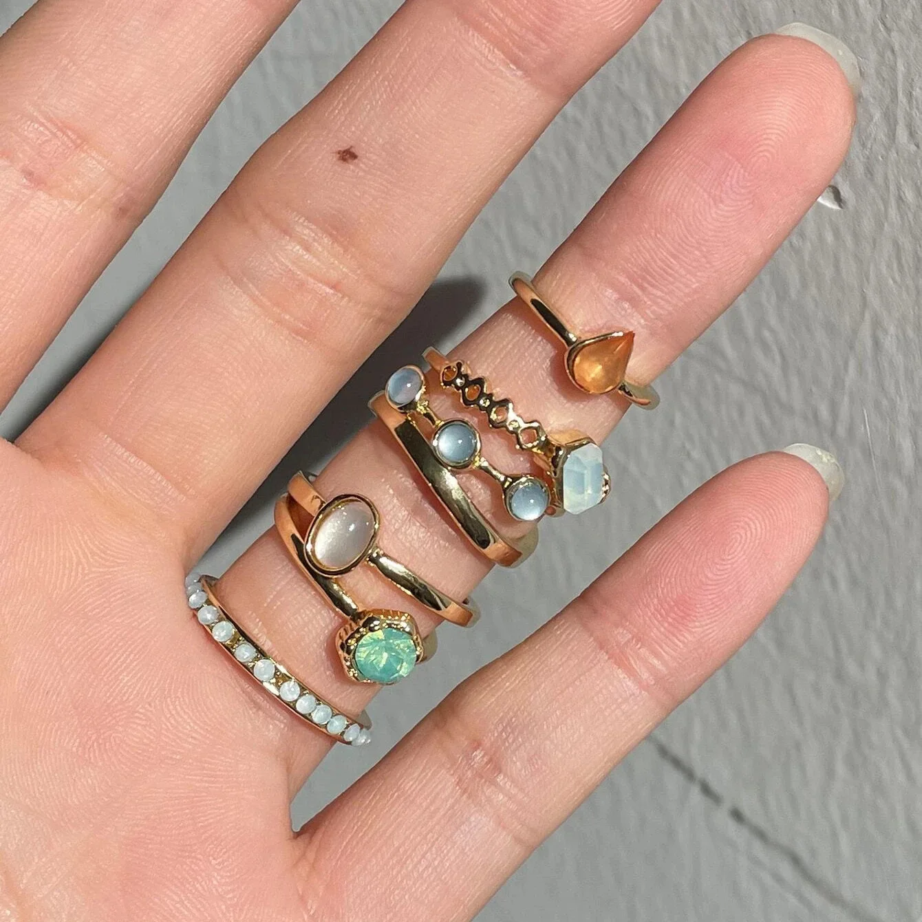 

Hiphop Gold Chain Rings Set For Women Girls Punk Geometric Simple Finger Rings 2022 Trend Jewelry Party rings for women