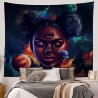 black art tapestry afro african american woman wall hanging pretty girl beach towel corridor room home decoration accessories