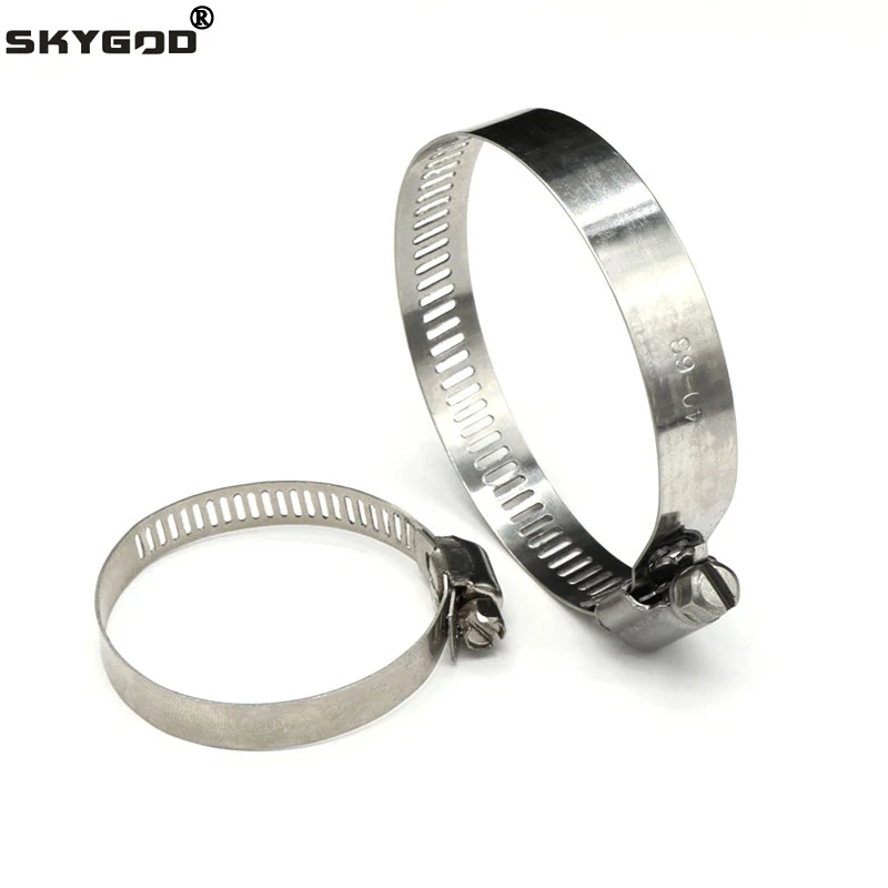 

8mm ~ 120mm Stainless Steel Drive Hose Clamp Adjustable Tri Gear Worm Fuel Tube Water Pipe Fastener Fixed Clip Spring Cramps