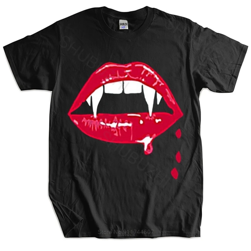 

New t shirt black tops for men Fangs TShirt Rocky Horror Twilight Buffy Goth Halloween Summer tshirt cotton tshirt