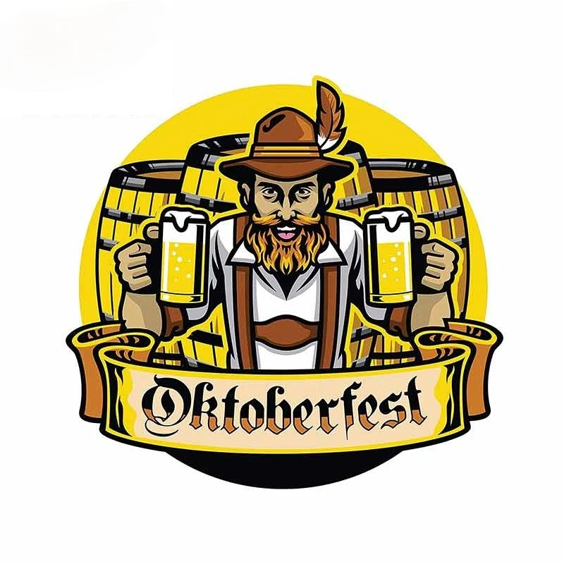 

Car Sticker Oktoberfest Man Holding Beer In Hand Modeling Personality Stickers PVC Auto Decorative Accessories Waterproof Decal
