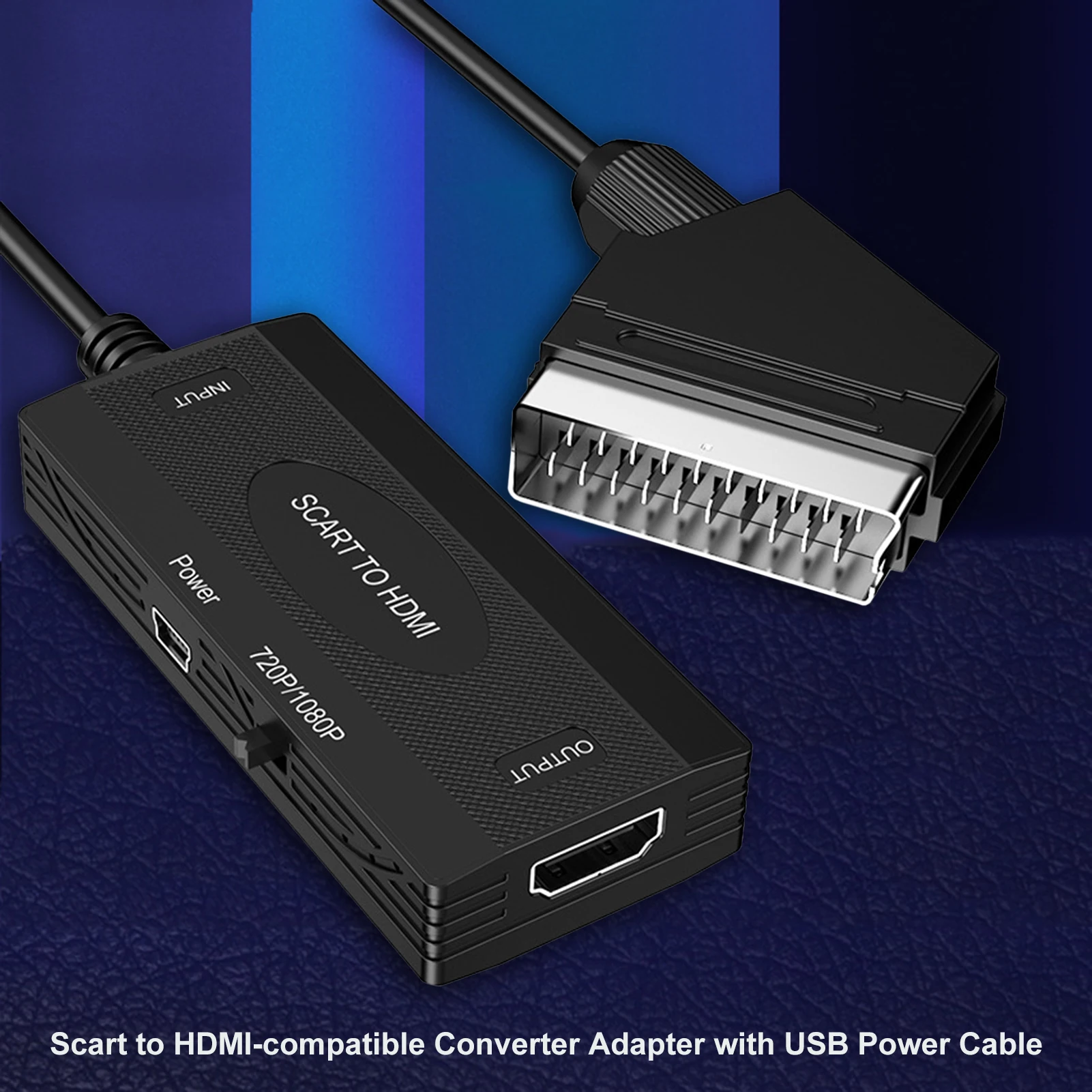 

1080P HD Scart compatible Converter Adapter With USB Power Cable Scart Input compatible Output Converter