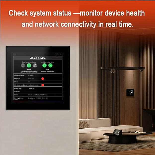 Фото Планшет Sunworld 4 дюйма KNX с трансивером Onsemi для автоматизации умного дома и управления отелями №1